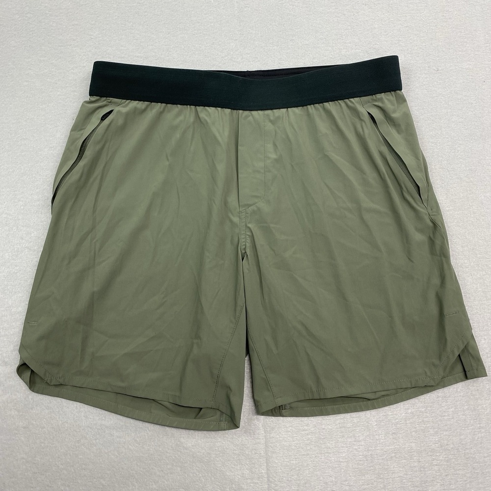 Ten Thousand Shorts Mens Medium Green Tactical Short Lined Drawsting Gym Running